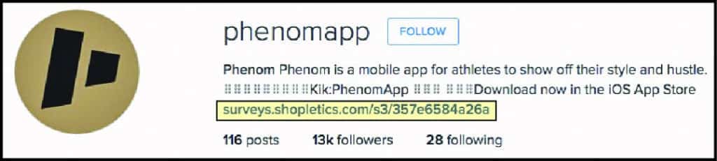 Phenom instagram profile