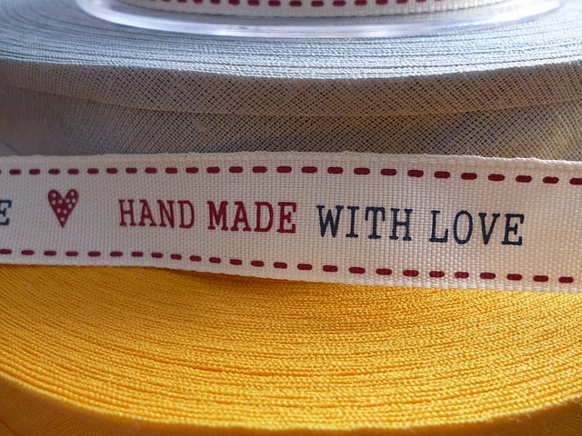 Photo of "made with love" tag